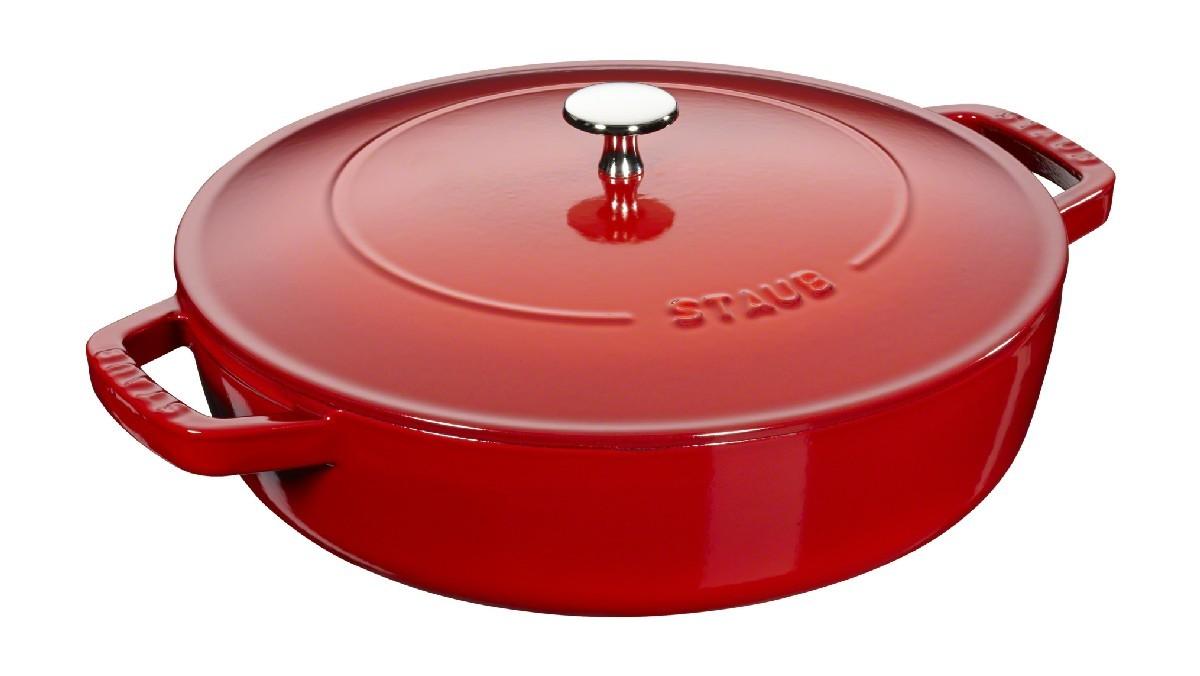 Liatinový kastról s pokrievkou Chistera, višňová, 28 cm