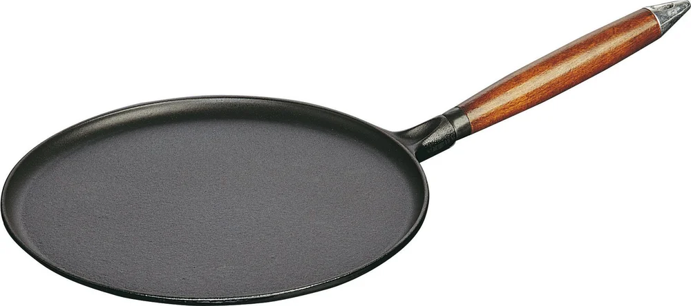 Palacinková panvica 28 cm, drevená rukoväť, čierna