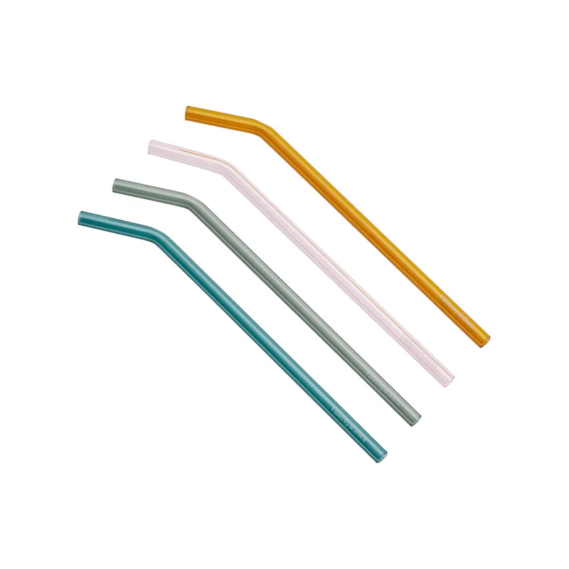 Artesano Hot&Cold Beverages súprava 4 sklenených slamiek s kefkou na čistenie