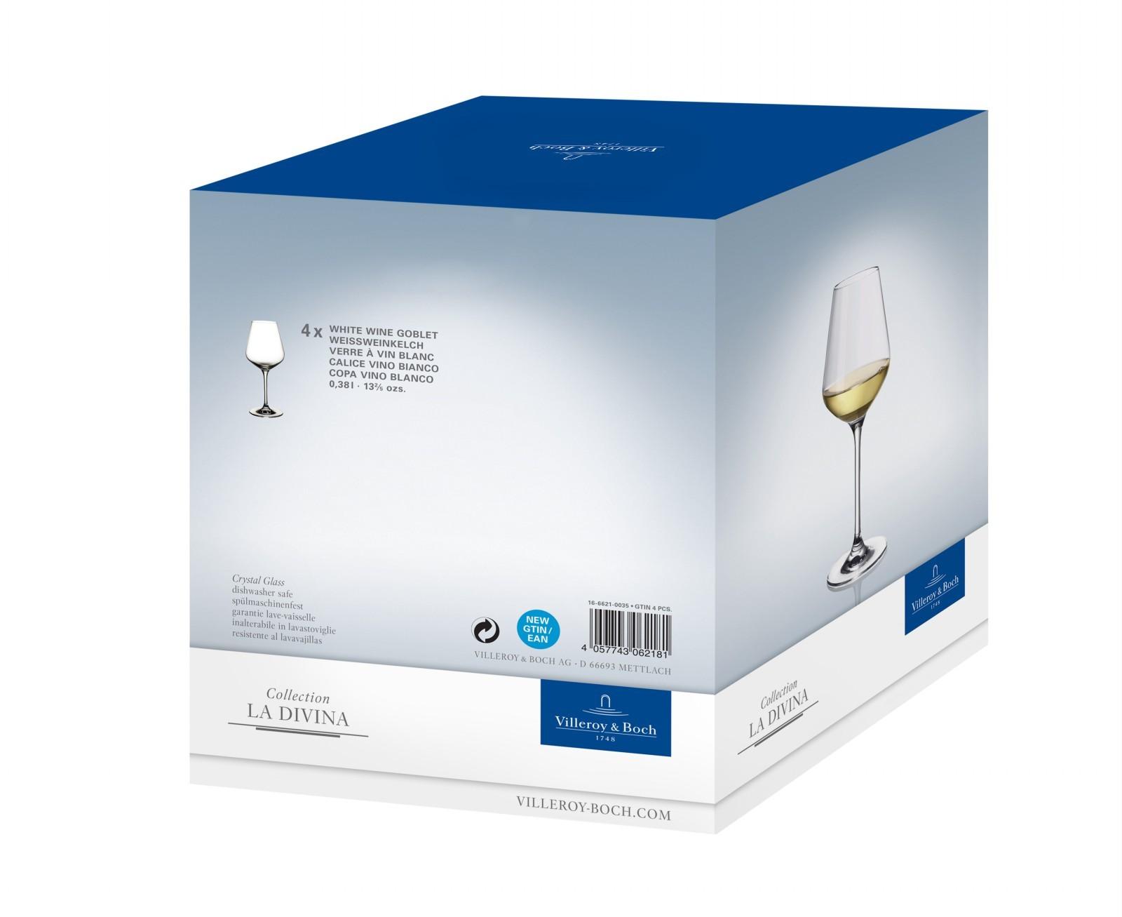 La Divina poháre na biele víno, 0,38 l, 4 kusy
