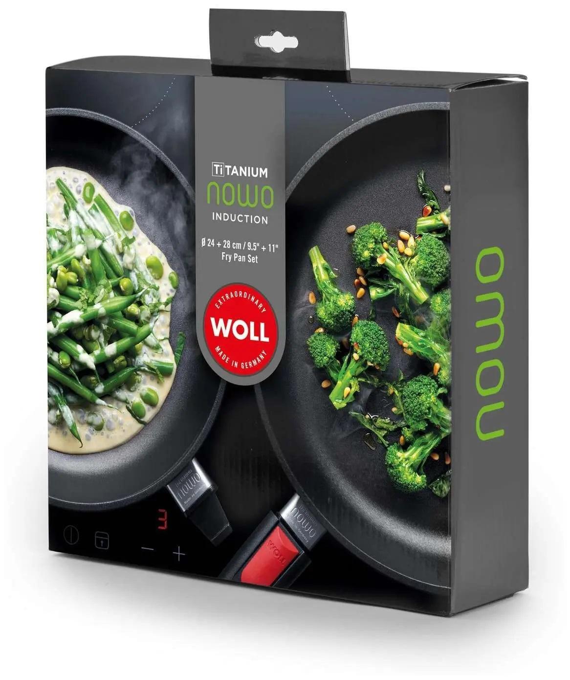 Sada 2 nepriľnavých panvíc Titanium Nowo s odnímateľnou rukoväťou, 24 + 28 cm