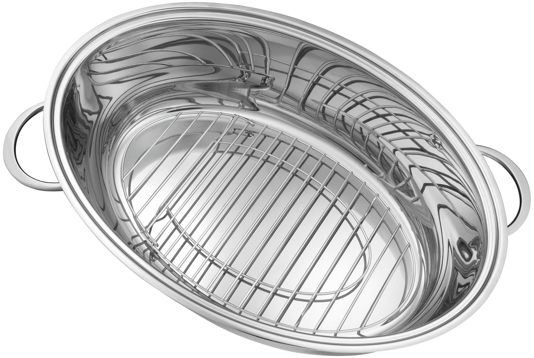 Oválny nerezový pekáč s multifunkčnou pokrievkou Plus, 8,5 l