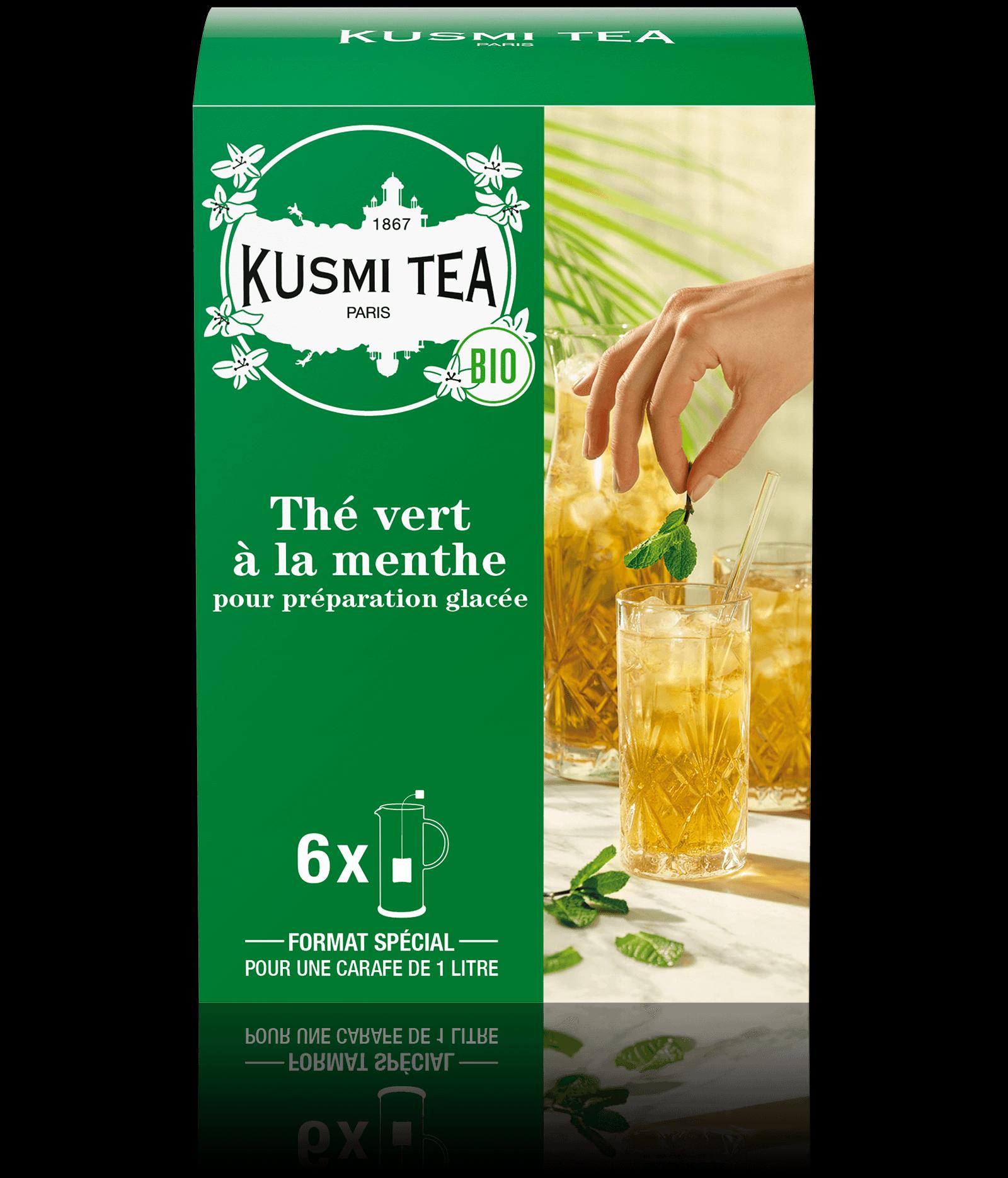 KUSMI TEA Organic Zelený čaj s mátou krabička s 6ti sáčky 48g  (EOL)