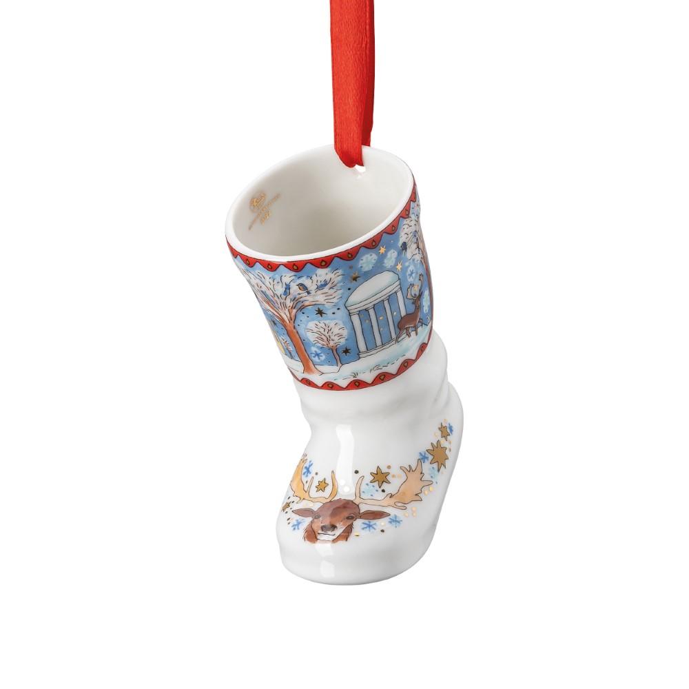 RS Christmas 2022 Porcelánová ozdoba  bota 7,5 cm (EOL)