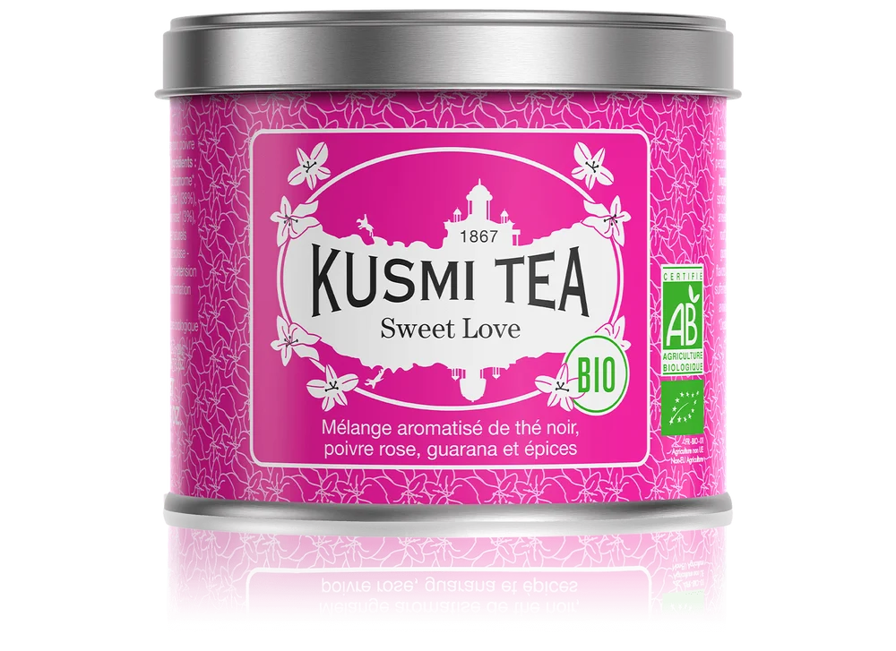 Sypaný čierny čaj Sweet Love Bio, kovová dóza 100 g