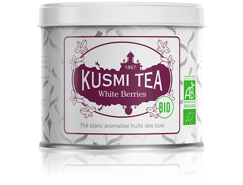 Sypaný biely čaj White Berries Bio, kovová dóza 90 g