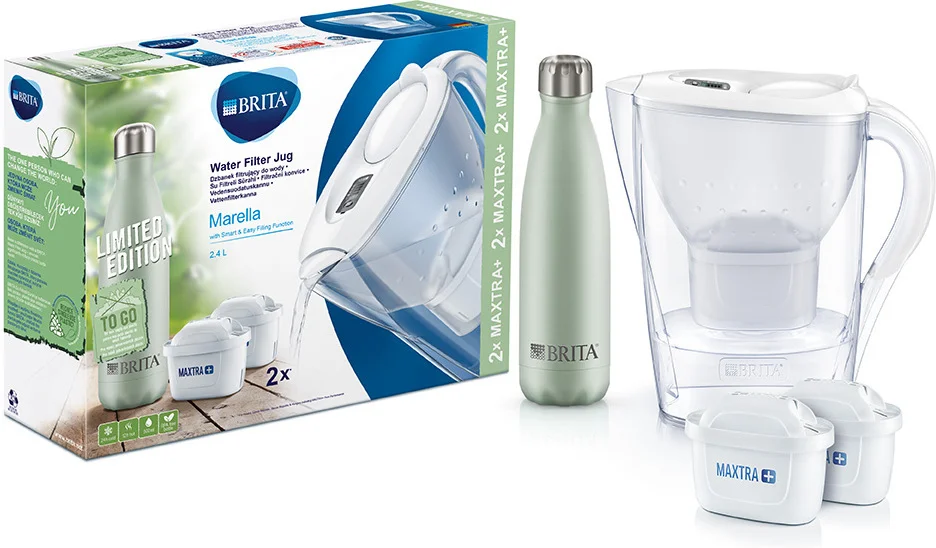 Výhodná sada filtračná kanvica Marella s 2 filtrami Maxtra+ a termofľašou