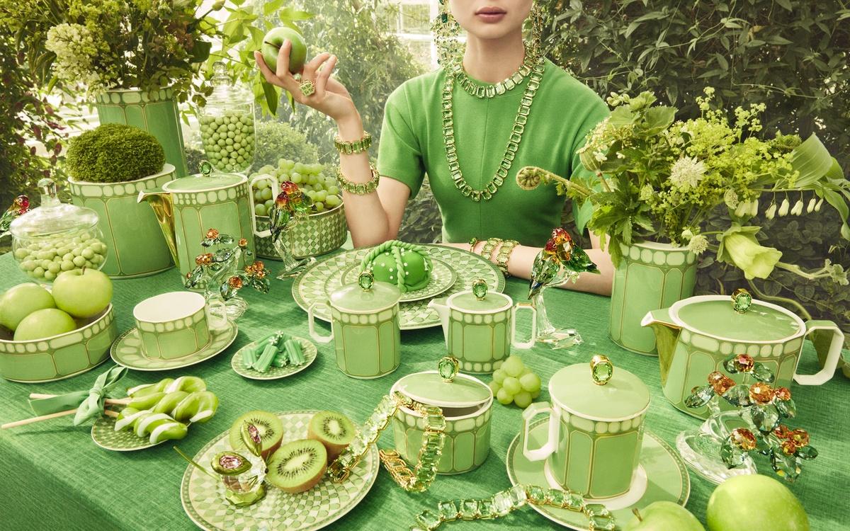 Jedálenský tanier Swarovski Signum Fern, Ø 29 cm