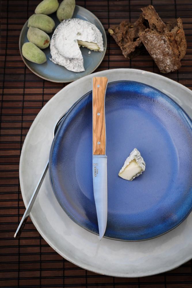 Sada stolných nožov Facette, hladká čepeľ, oliva, 4 ks