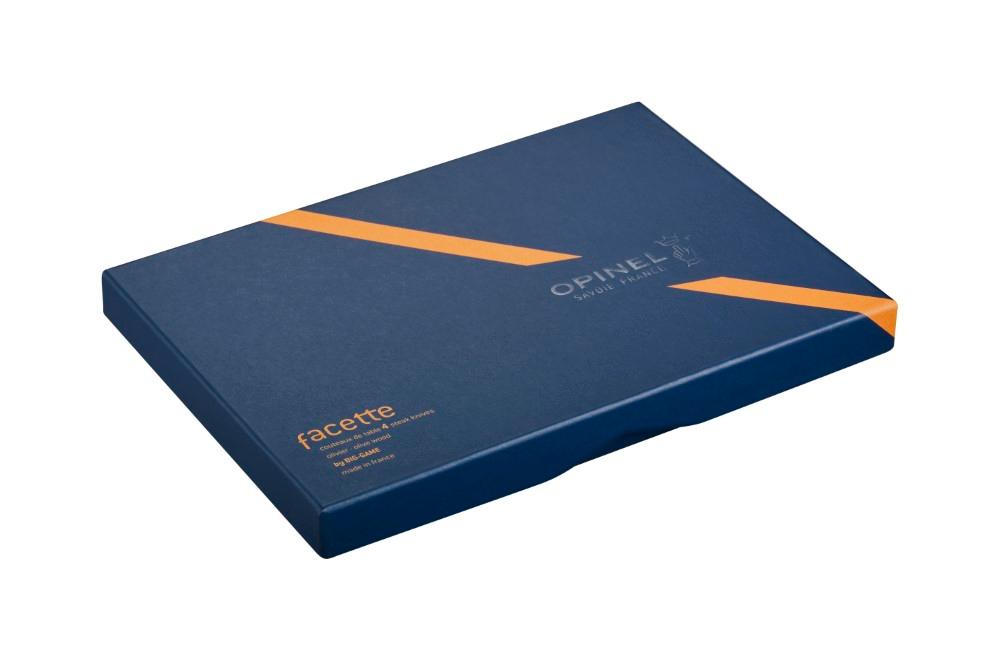 Sada stolných nožov Facette, hladká čepeľ, oliva, 4 ks