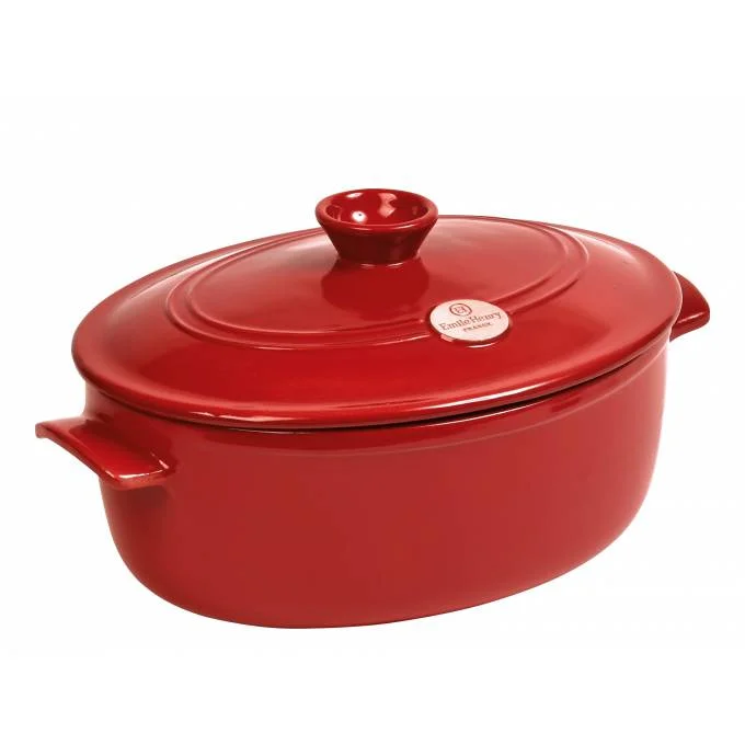 Keramický oválny hrniec s pokrievkou Flame, 39,5 x 26,5 cm