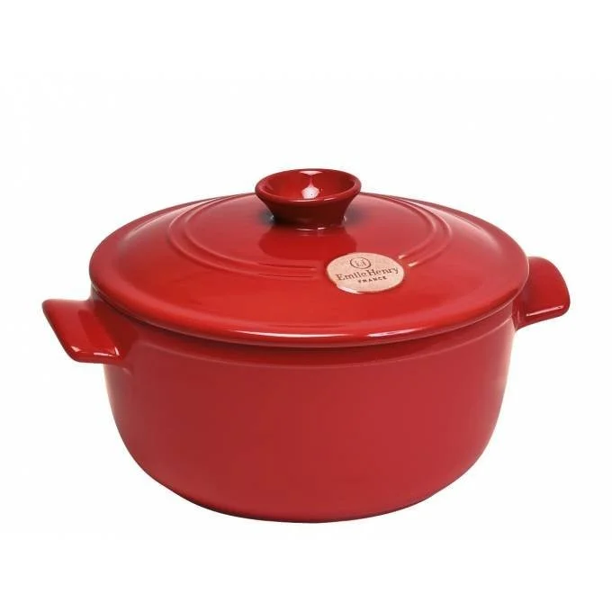 Keramický hrniec s pokrievkou Flame, Ø 28,5 cm / 5 l, granátová