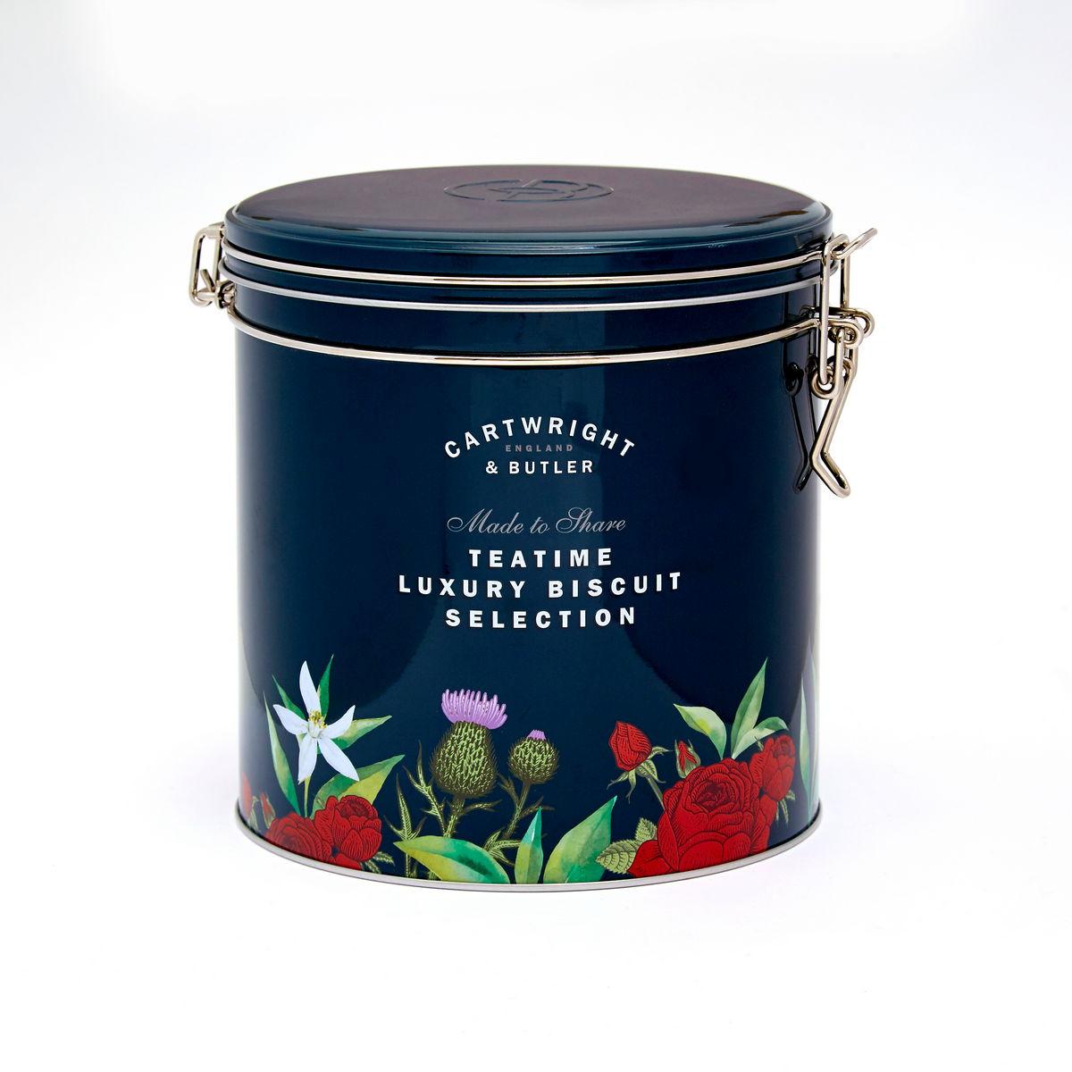 CARTWRIGHT & BUTLER Dárkový set sušenek k čaji v kovové dóze 580g