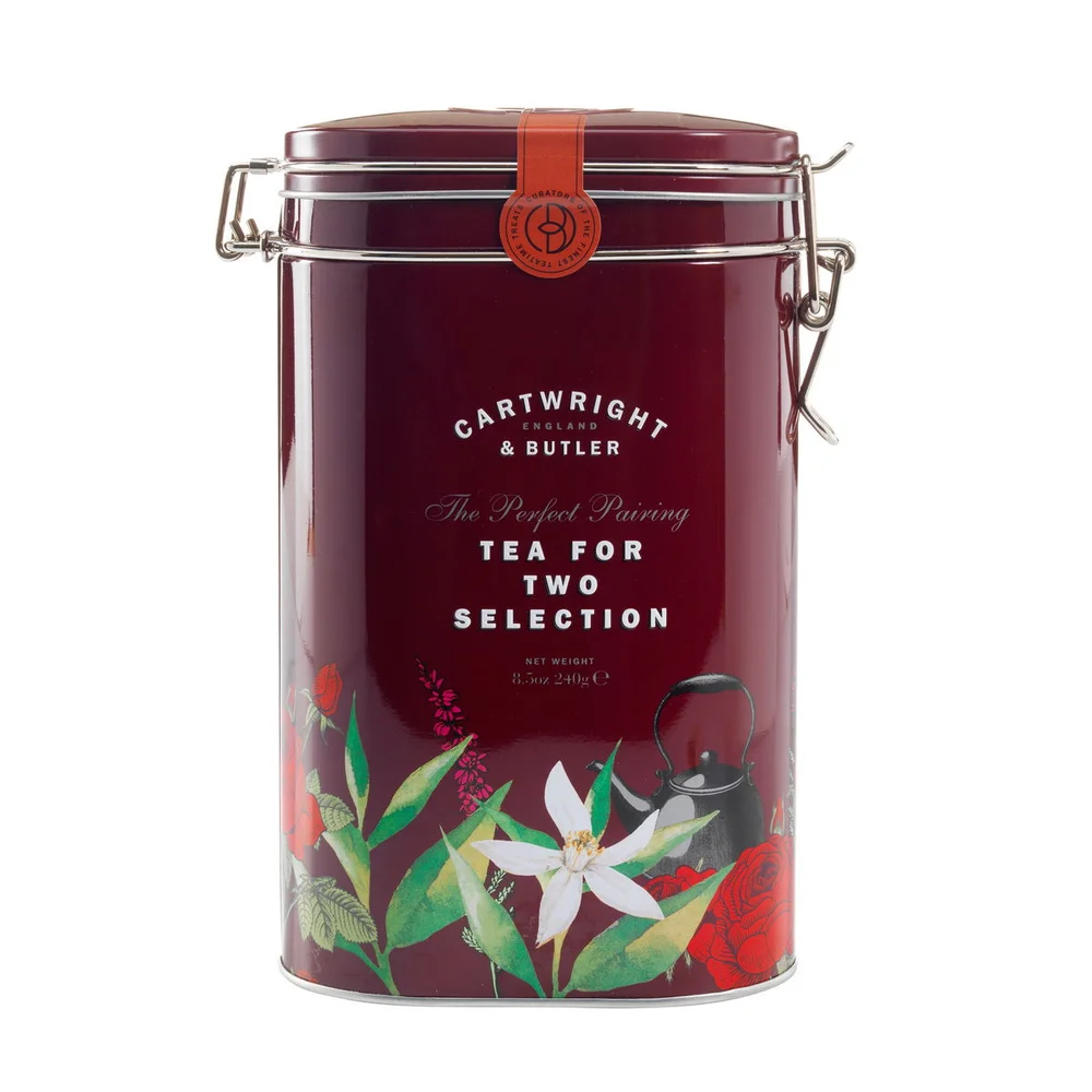 Dárková sada sušenek a čajů Tea For Two, kovová dóza, 240 g