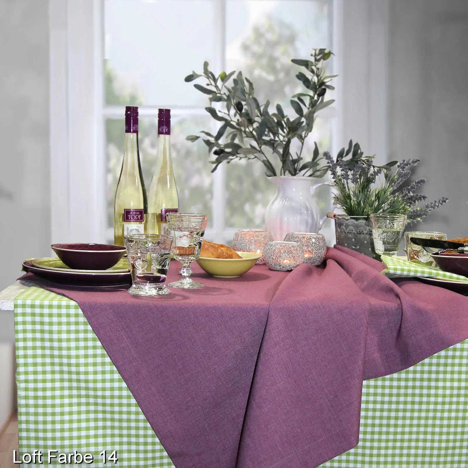 Obrus s úpravou proti škvrnám Loft, 135 x 170 cm, fuchsia