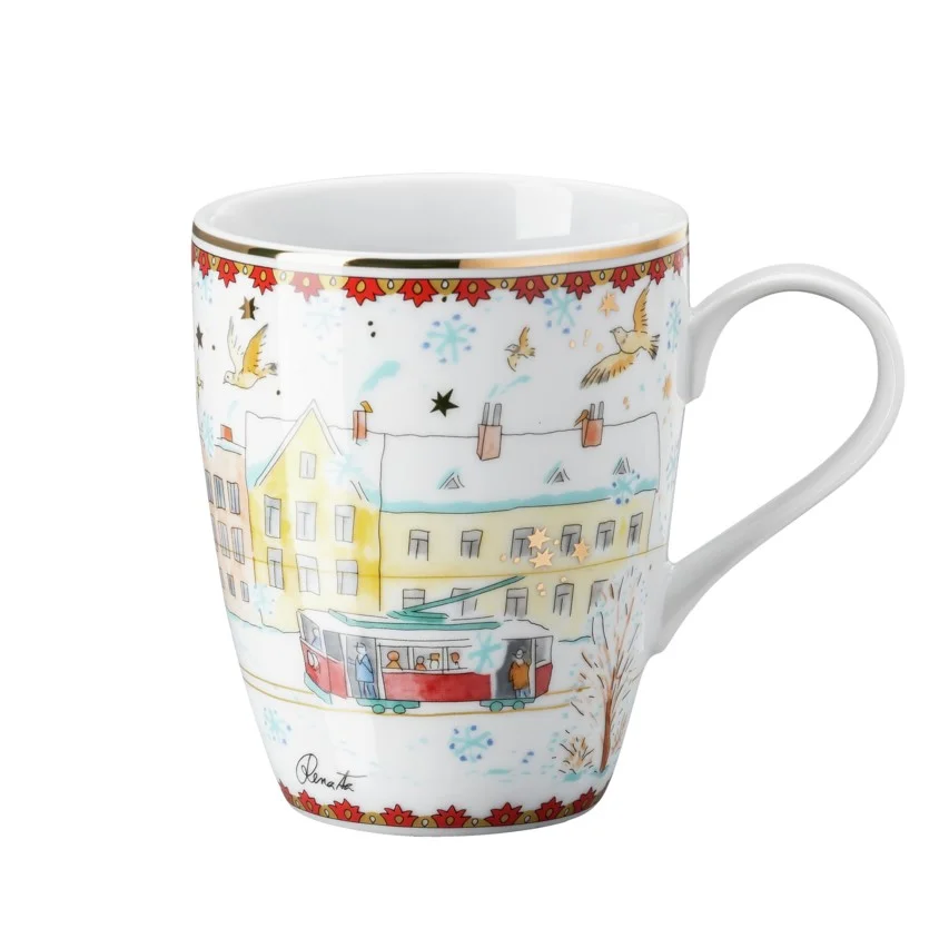 Vianočný hrnček s uchom II, Holúbky, Christmas Sounds, 360 ml