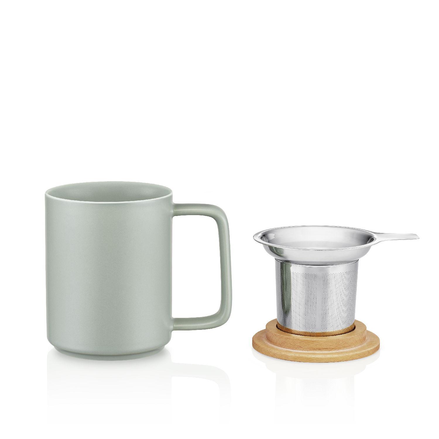 Hrnček na čaj s nerezovým sitkom, 0,48 l, biela