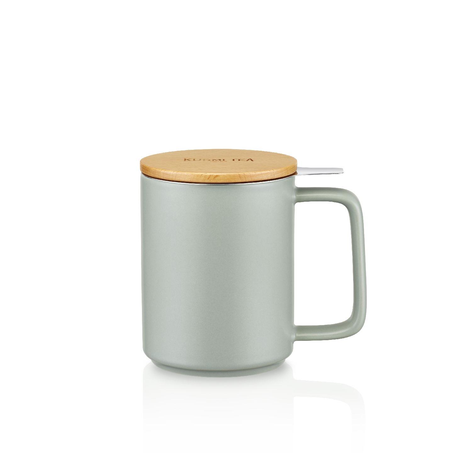 Hrnček na čaj s nerezovým sitkom, 0,48 l, biela