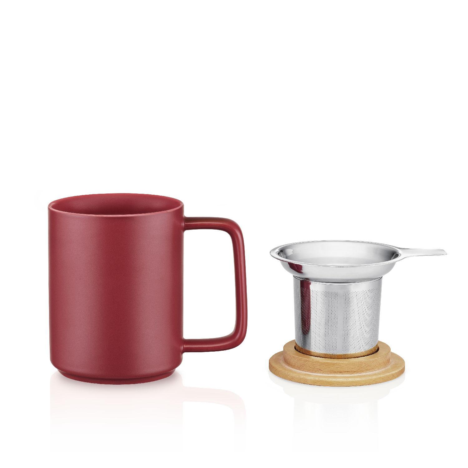 Hrnček na čaj s nerezovým sitkom, 0,48 l, biela