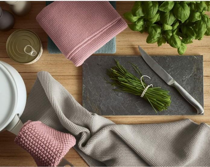 Sada 3 rôznofarebných handričiek na riad Kitchen Friends, 25 x 25 cm, fog green