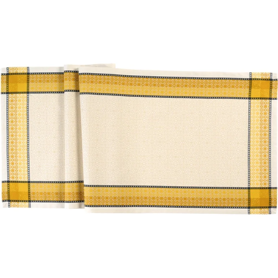 Žakárový behúň na stôl Luca, 47 x 150 cm, saffron