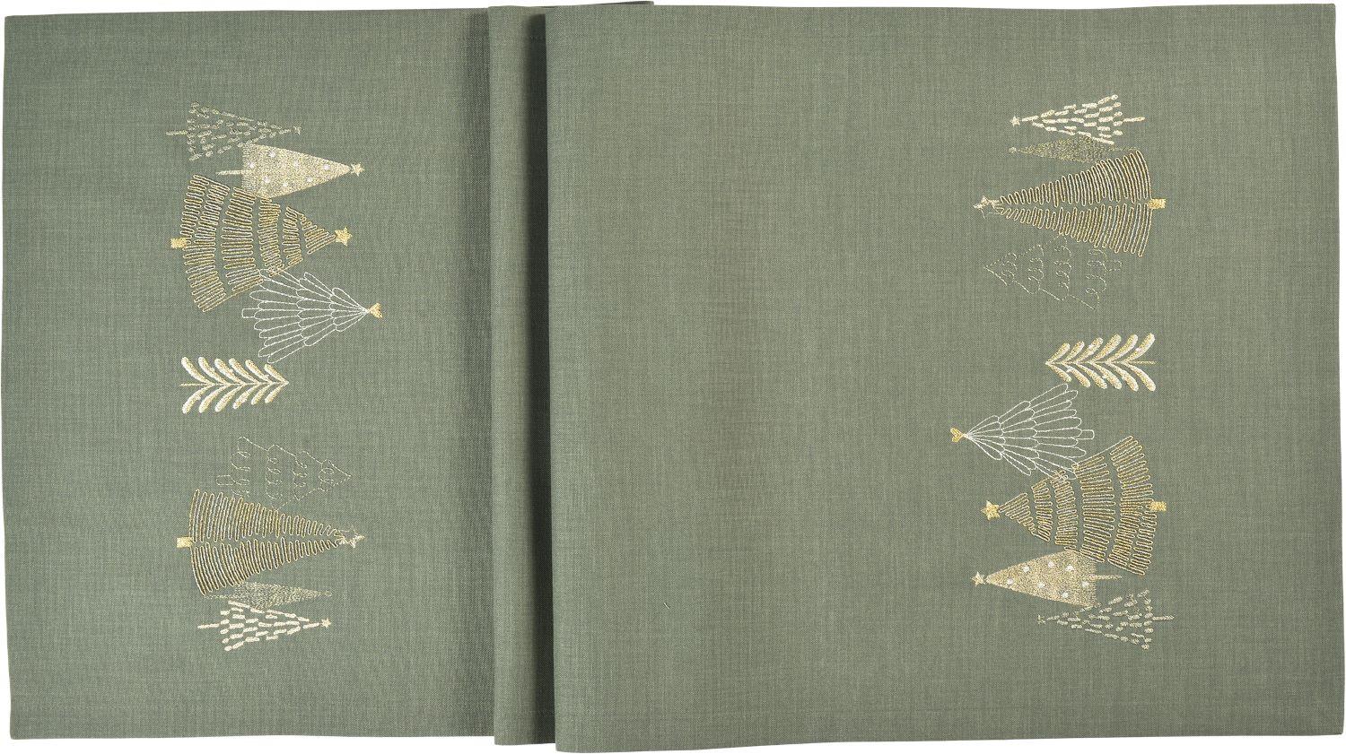 Behúň na stôl Tiny Trees, 50 x 150 cm, jade