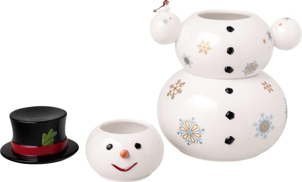 Porcelánová dóza na cukrovinky Christmas Toys Memory, Snehuliak 31 cm