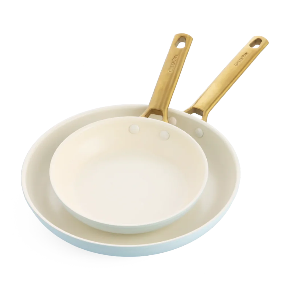 Sada 2 nepriľnavých keramických panvíc Padova 20 + 26 cm, svetlo modrá