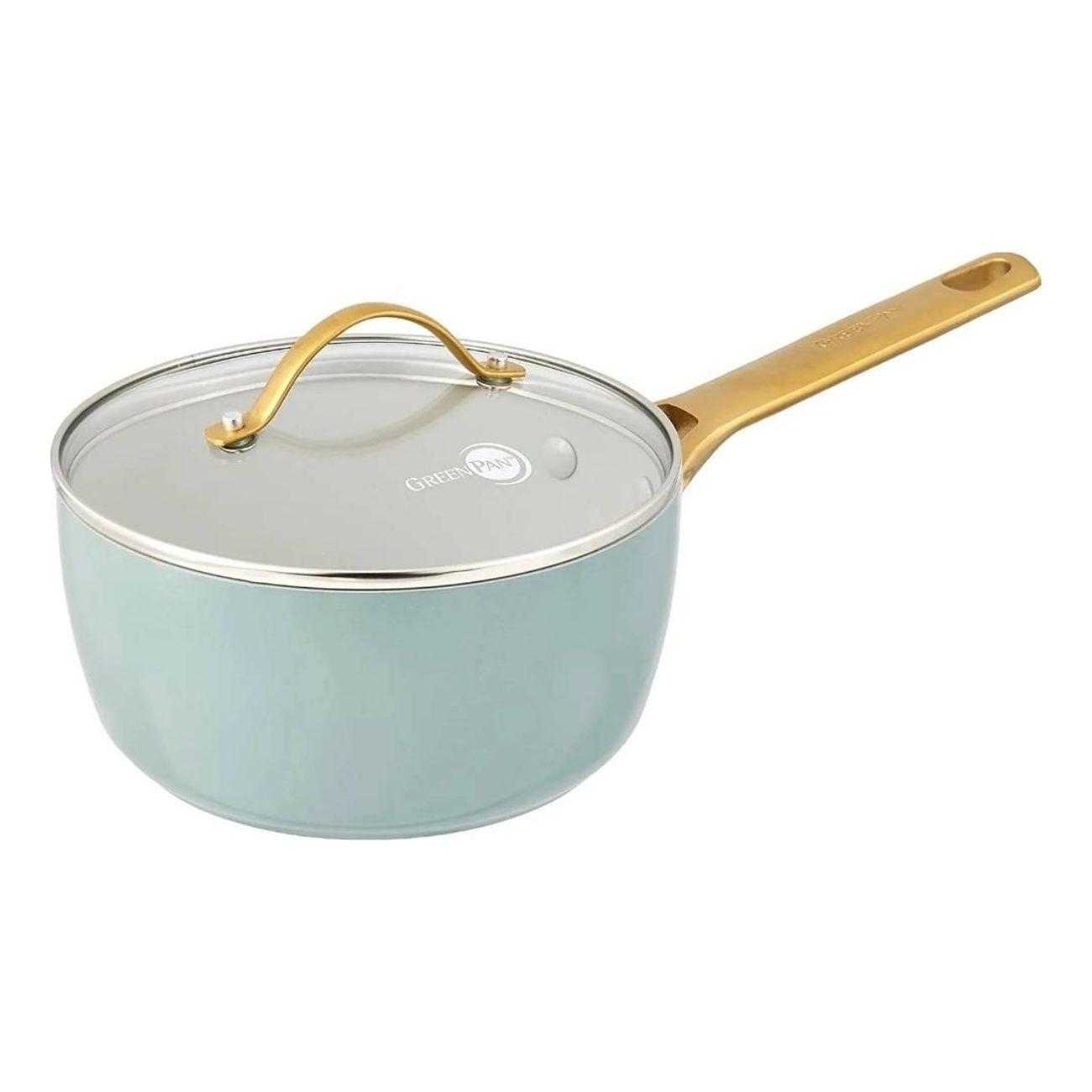 Rajnica s nepriľnavým keramickým povrchom so sklenenou pokrievkou, 18 cm, zelená