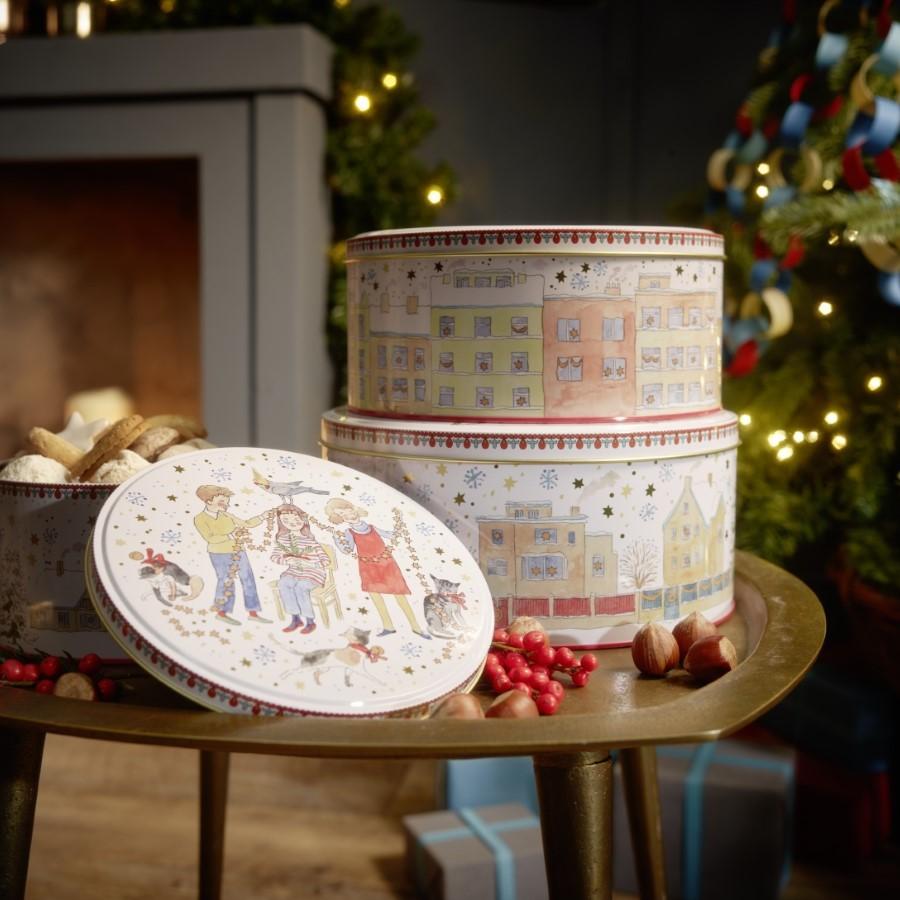 Vianočná súprava 3 plechových nádob na cukrovinky, Vianočné svetielka