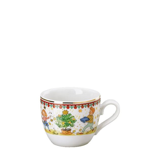 Vianočná espresso šálka a podšálka, Vianočné svetielka, 80 ml/12 cm