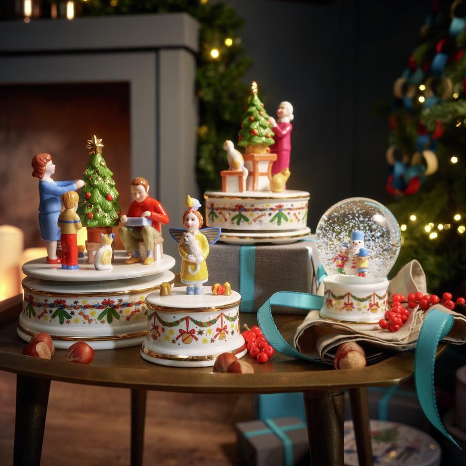 Vianočné snežítko/ťažidlo, Vianočné svetielka, 12 cm