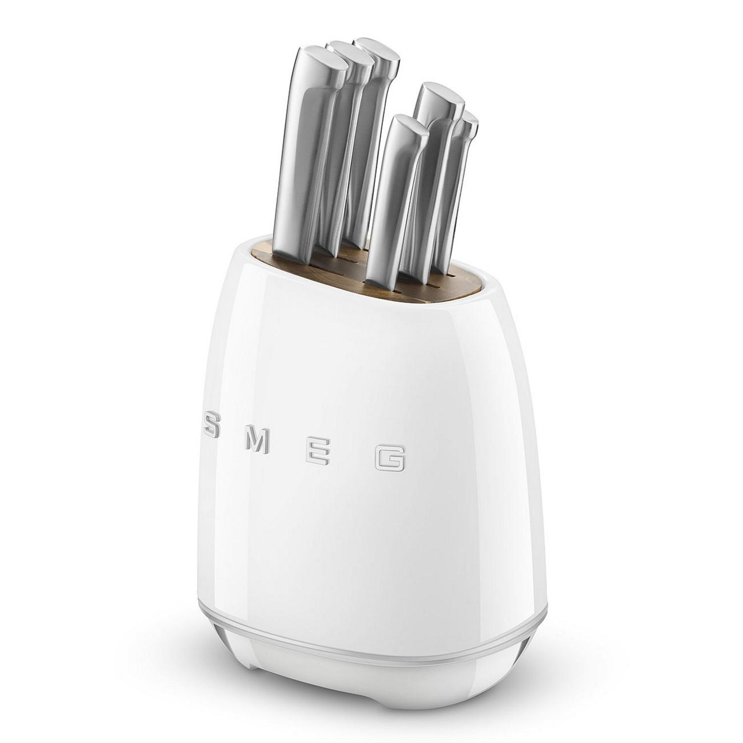 Blok s nožmi, 6 ks krémová