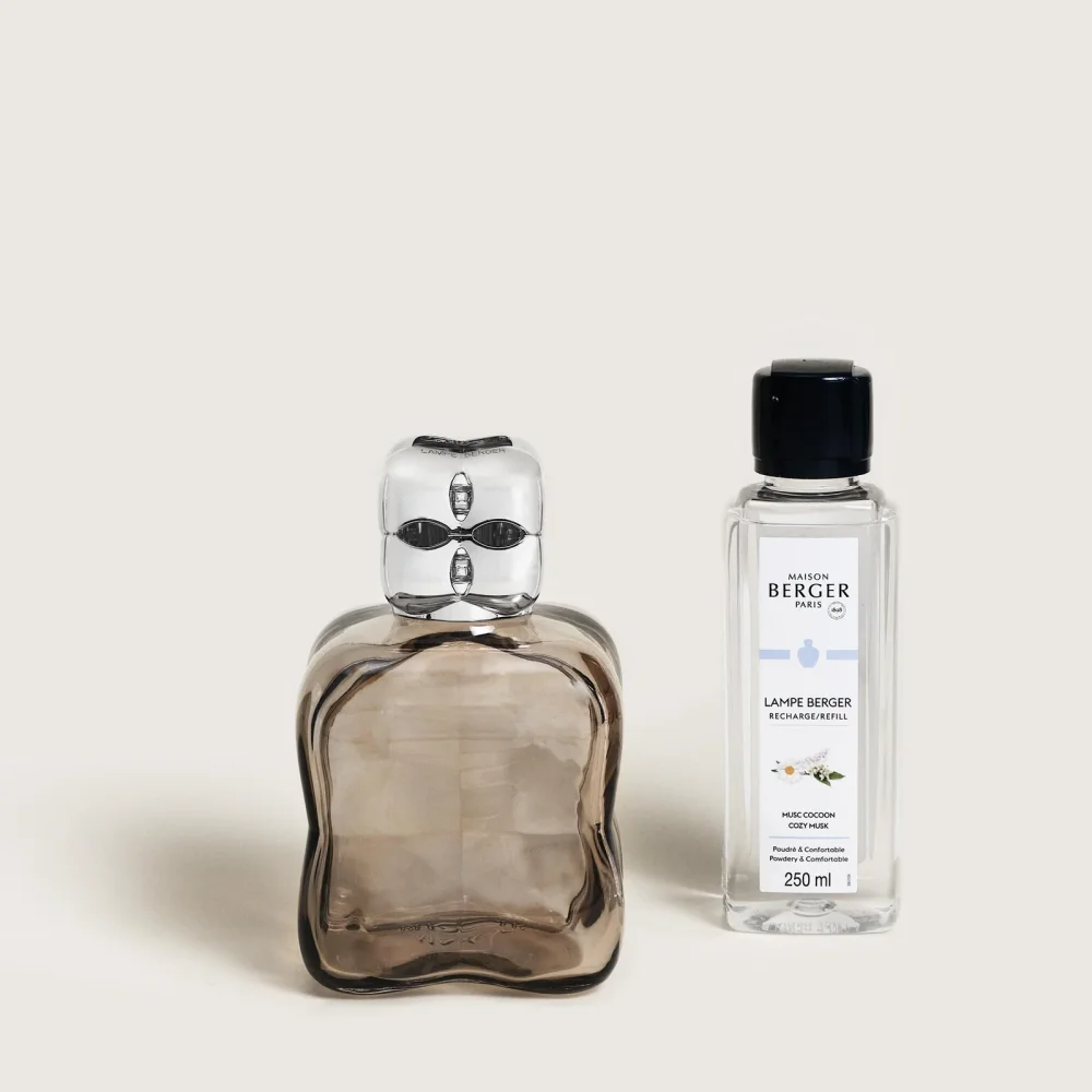 Sklenená katalytická lampa Cosy + náplň Ukľudňujúce pižmo, 250 ml