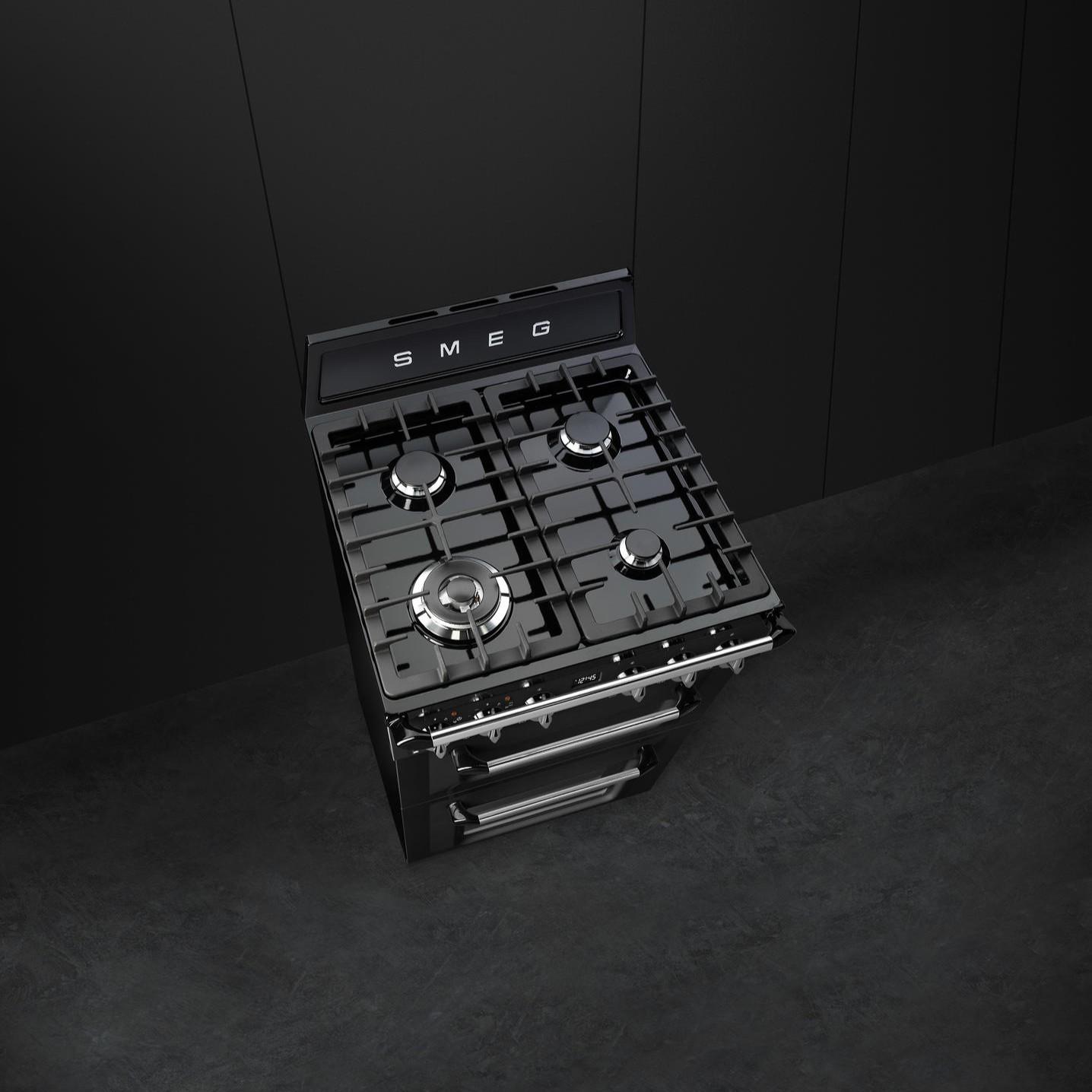 Sporák TR62, Victoria, 60x60 cm, plynová varná doska, 2 rúry, objem 61/35 l, čierna