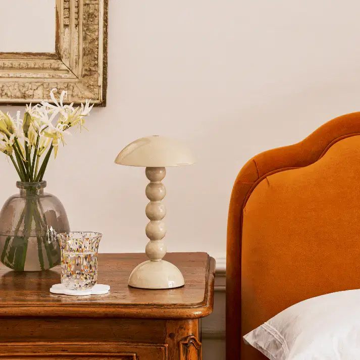 Bezdrôtová dobíjacia LED lampa Bobbine, 30 cm, cappuccino