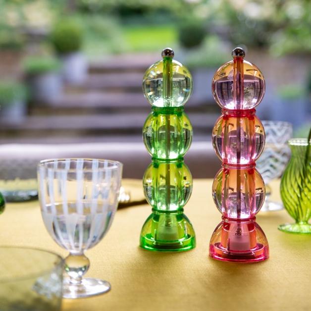 Akrylový mlynček na soľ alebo korenie Bobbin Icy, 24 cm, ružový