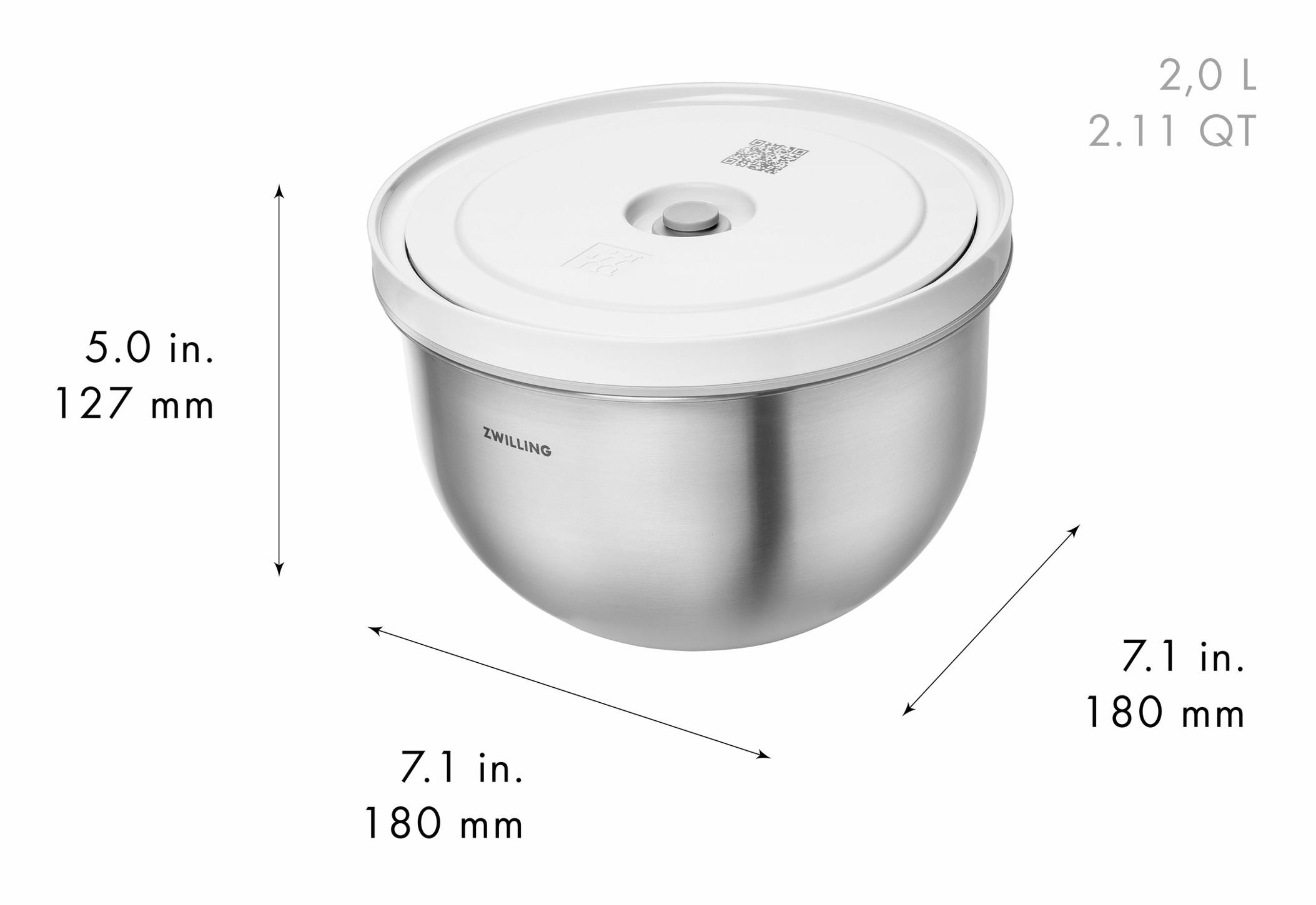 Súprava vákuovacích nerezových mís s vekami Fresh & Save, Ø 12 / 18 / 24 cm, 3 ks