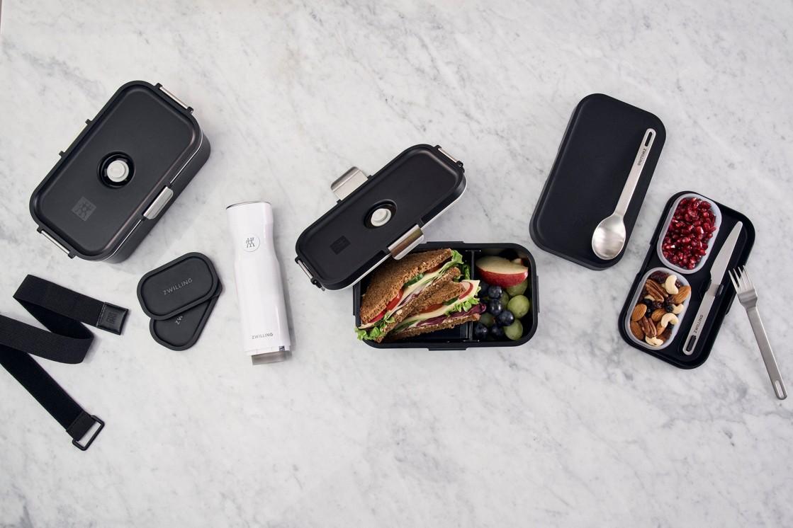 Obedový box TO GO Fresh & Save s vákuovacmi dózami, čierny