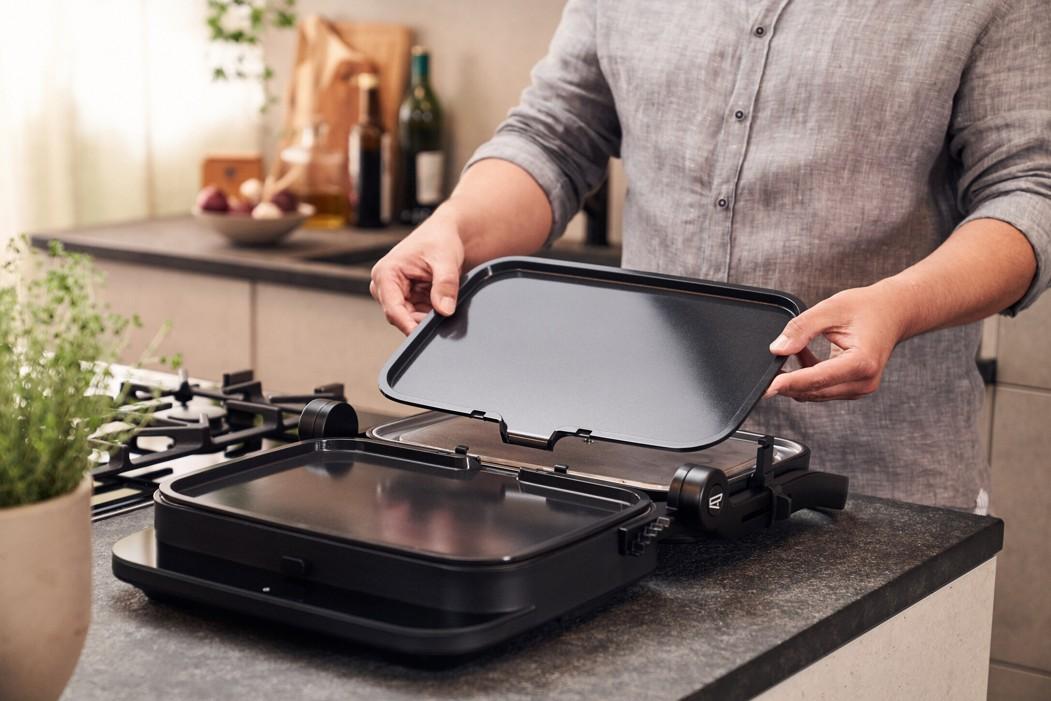 Kontaktný a BBQ gril 2v1 Enfinigy, čierny