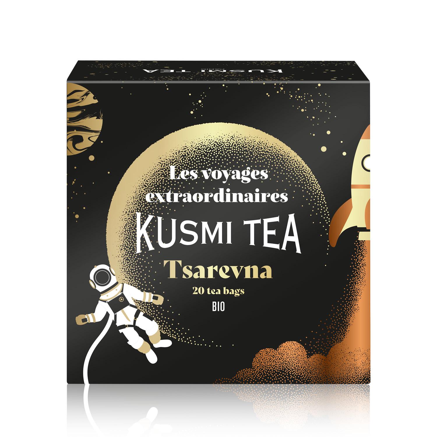 Sypaný čierny vianočný čaj Tsarevna Bio, kovová dóza, 120 g