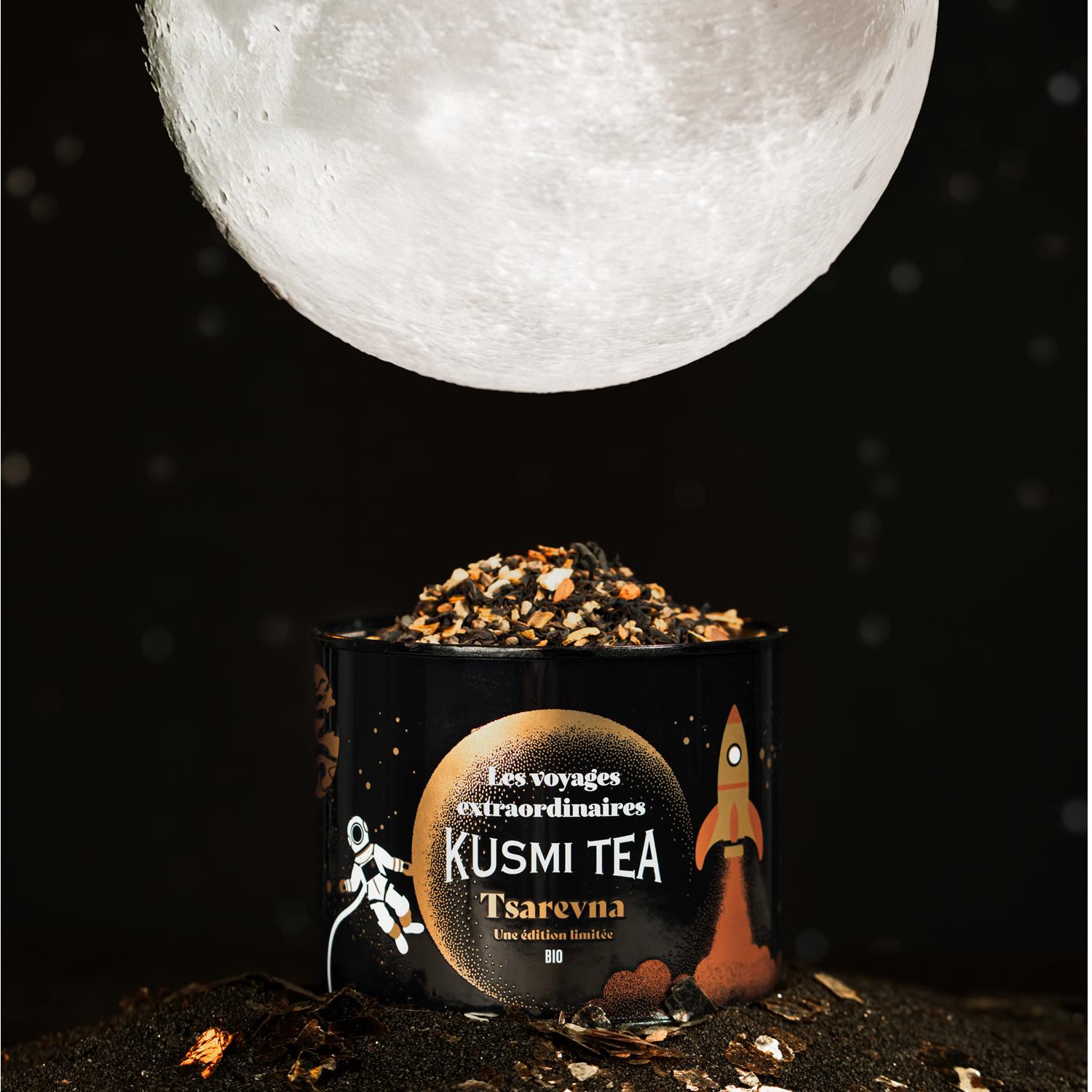 Sypaný čierny vianočný čaj Tsarevna Bio, kovová dóza, 120 g