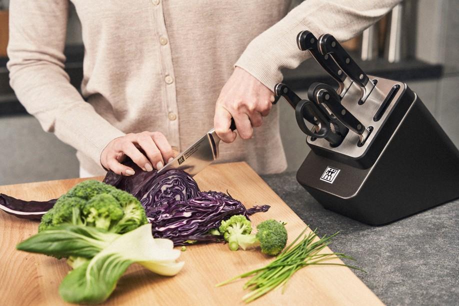 Samoostriaci blok s nožmi a nožnicami Professional "S", 7 ks, antracitová