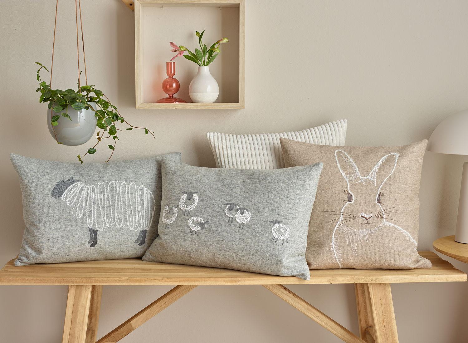 Vlnená obliečka na vankúš Cork 34 x 50 cm, light grey