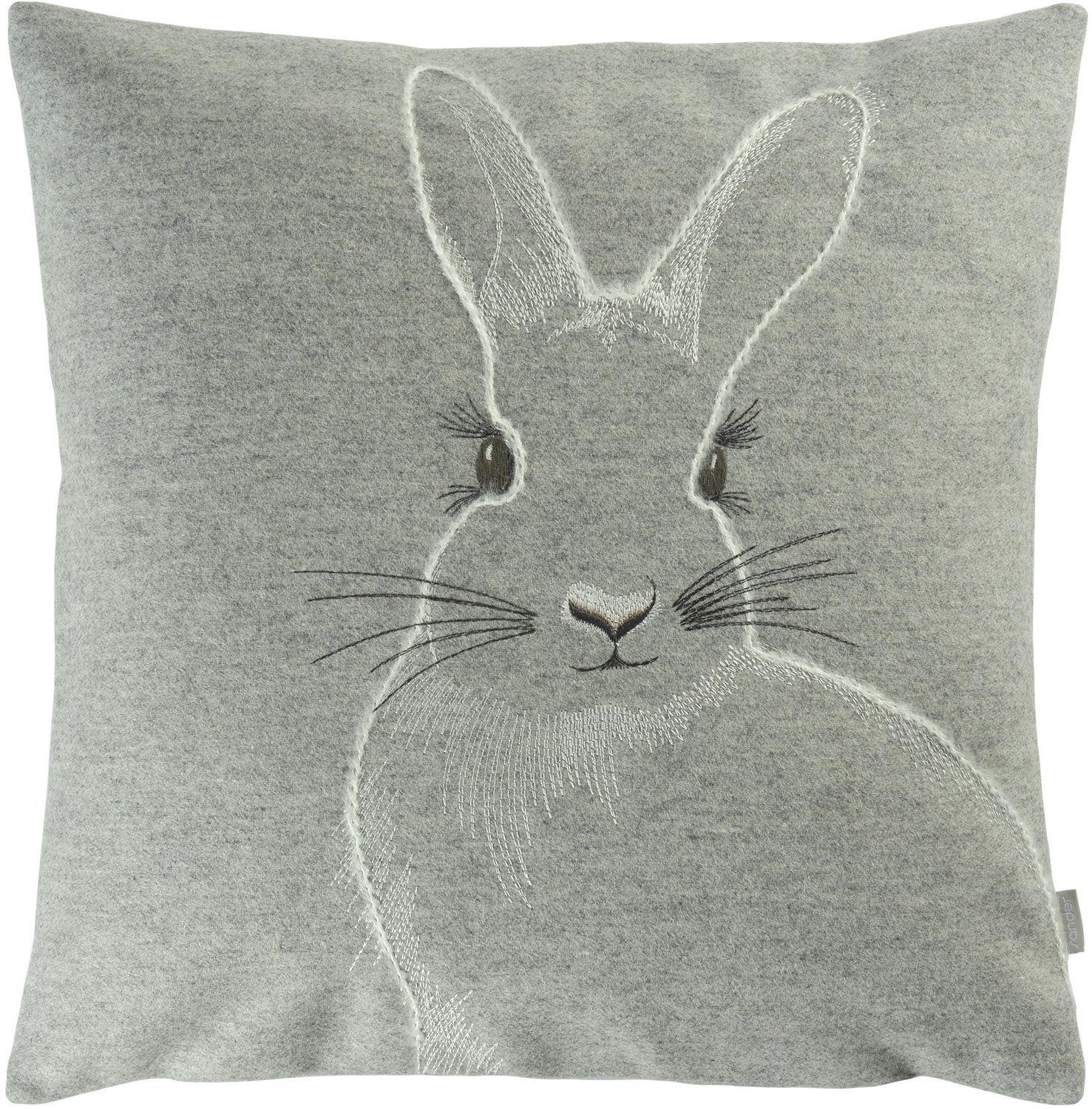 Vlnená obliečka na vankúš Lady Bun, 40 x 40 cm, light grey