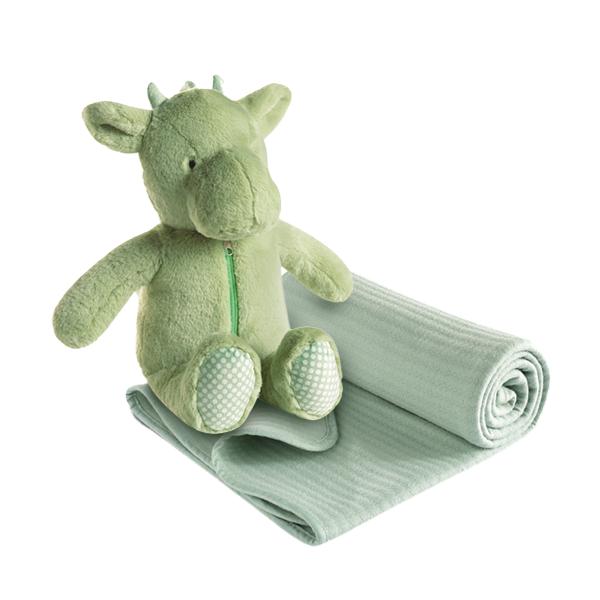 Detská deka s plyšovým drakom Drago, 75 x 100 cm