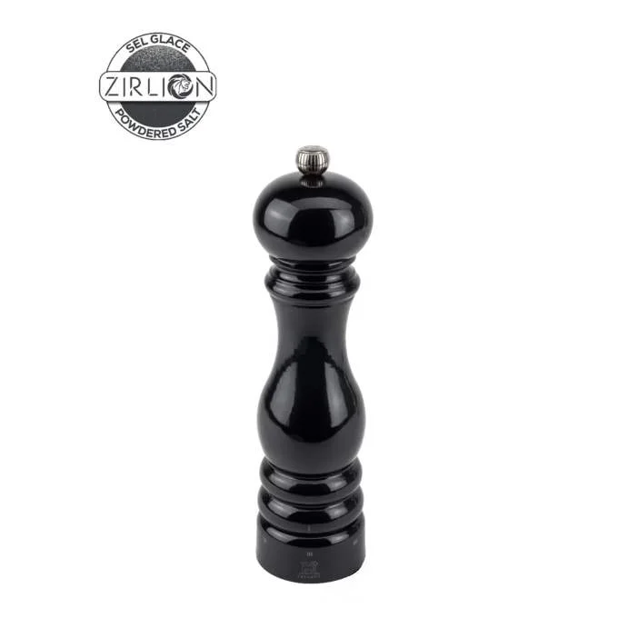 Drevený mlynček Paris na soľ u’Select Zirlion, 22 cm, čierny lak