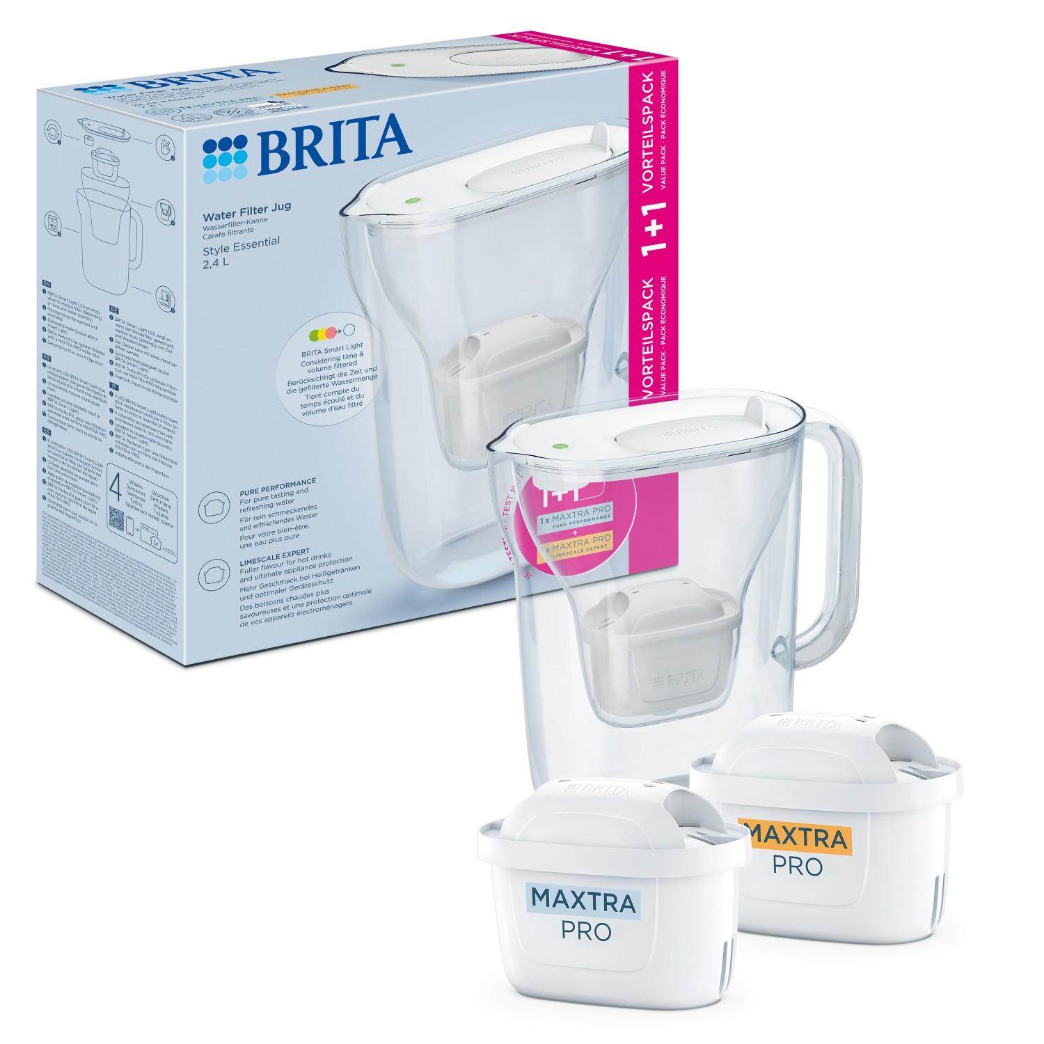 Filtrační konvice Style Essential +2 filtry Maxtra Pro (Hard Water a Pure Performance), 2, 4 l, bílá