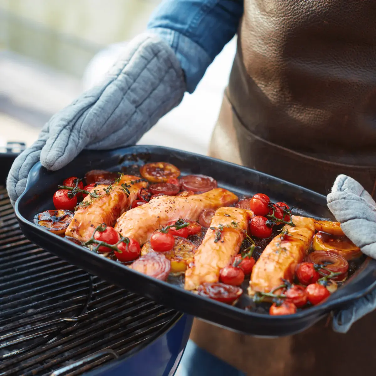 Grilovacia tácka na mäso a zeleninu BBQ, 42,5 x 27,5 cm