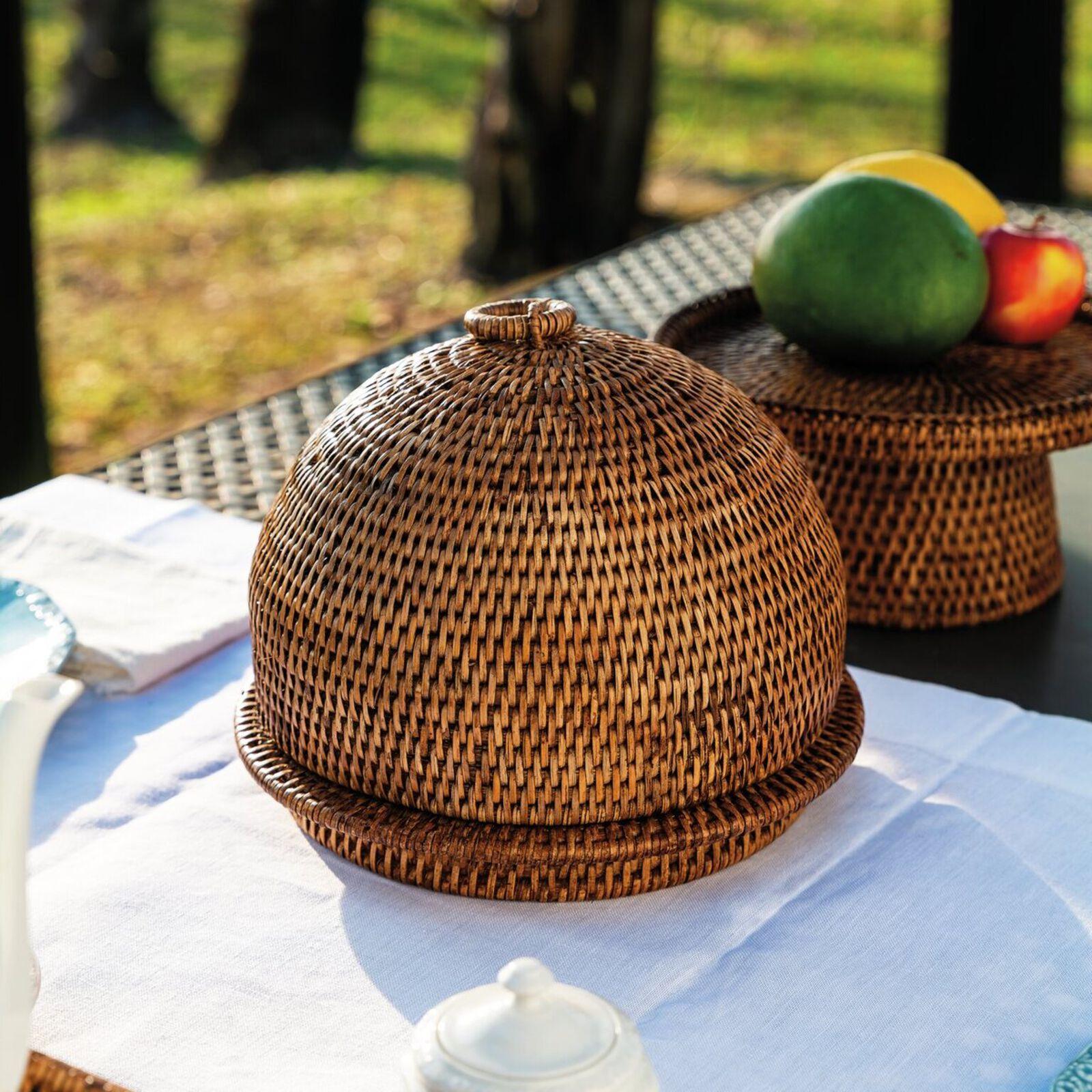 Ratanový poklop, kolekcia Radici, Ø 21,5 cm, medovo hnedá